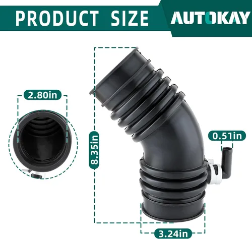 Vista 3 de AUTOKAY 17881-65011 Cuerpo del acelerador del motor Manguera de entrada de aire Tubo de flujo para Toyota Pickup Truck 4Runner V6 3.0L 1989 1990