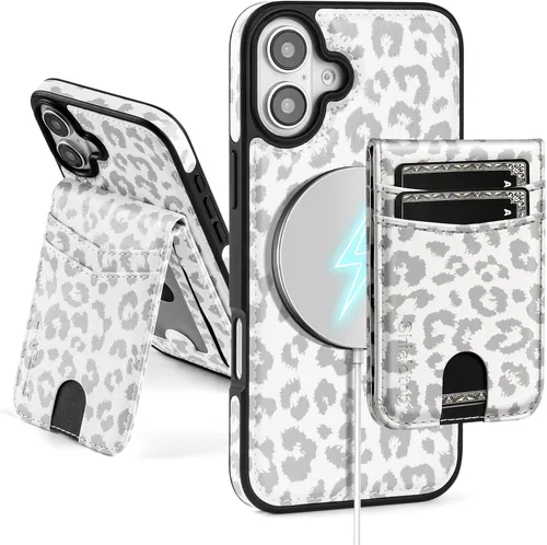 Vista 64 de SkyEagle - Funda tipo cartera compatible con MagSafe para iPhone 11, color negro Detachable Magnetic Credit Card Holder,RFID Blocking,PU