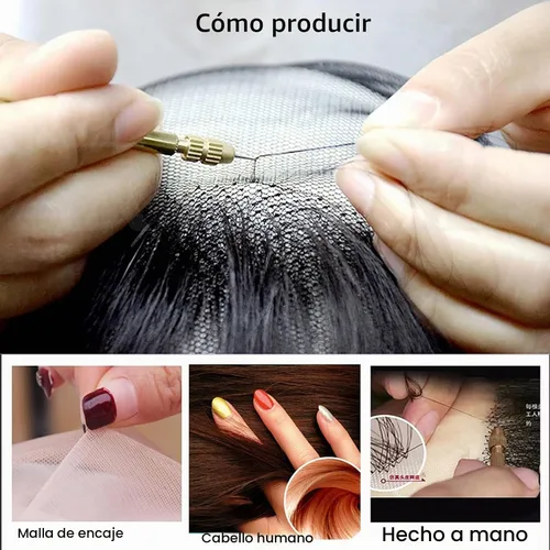 Vista 2 de Fake Mustache Fake Beard Realistic 100% Human Hair for Halloween MenMakeup Negro