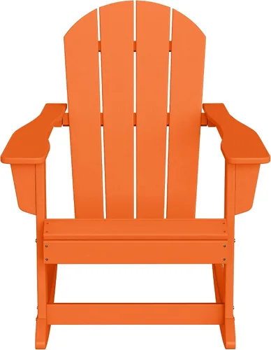 Vista 160 de WestinTrends Silla mecedora Malibu de poliéster para exterior/patio Adirondack, Negra