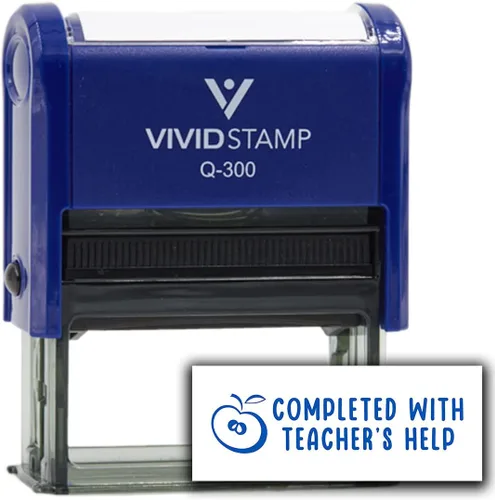 Vista 16 de Vivid Stamp Completado con sellos de ayuda del profesor para calificar sellos de goma autoentintados (tinta negra) - Q-200 Negro