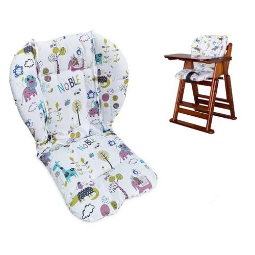 Vista 9 de twoworld Cojín para silla alta, cojín grueso grande para silla de bebé, cojín para asiento de bebé, funda transpirable (animal azul)