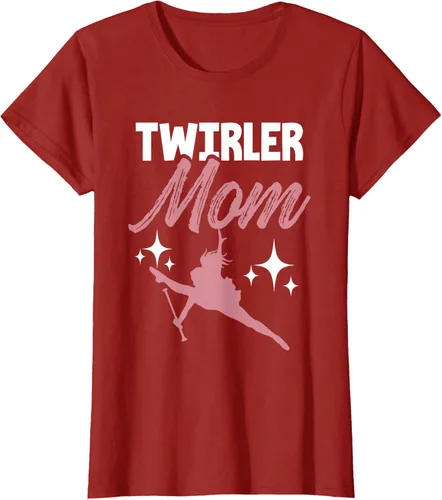 Vista 70 de Twirler Mom Baton Twirl Mother Majorette Twirling Camiseta, Negro, S