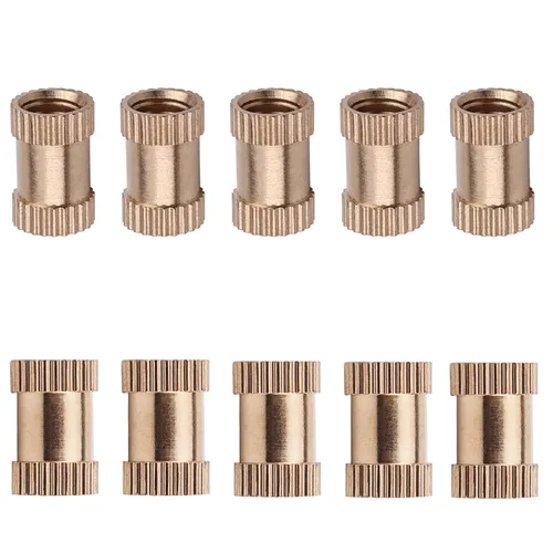 Vista 53 de Tuercas moleteadas de rosca hembra M2x3mm OD Tuercas de inserción roscadas de latón Tuercas de incrustación hidráulicas soldadas juntas Kit surtido
