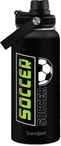 Vista 32 de Botella de agua de béisbol de 32 onzas con aislamiento de acero inoxidable para hombres, mujeres, amantes de los deportes, regalos de béisbol