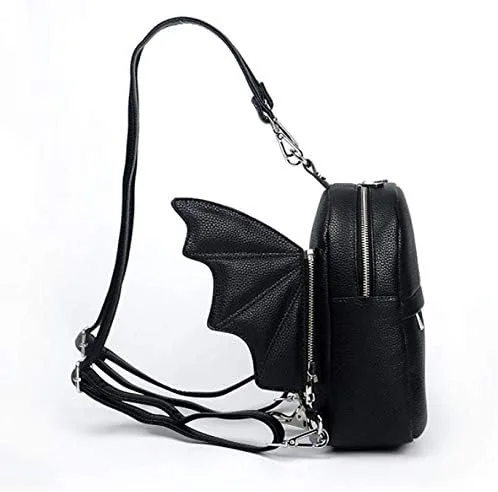 Vista 4 de Prime Original Mini mochila de moda para mujer Bolso de hombro desmontable con ala de ángel de murciélago