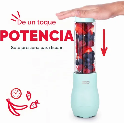Vista 4 de Dash Mighty Mini Blender - Licuadora personal pequeña para batidos, batidos de proteínas y frutas congeladas con tapa de viaje, cuchillas de acero