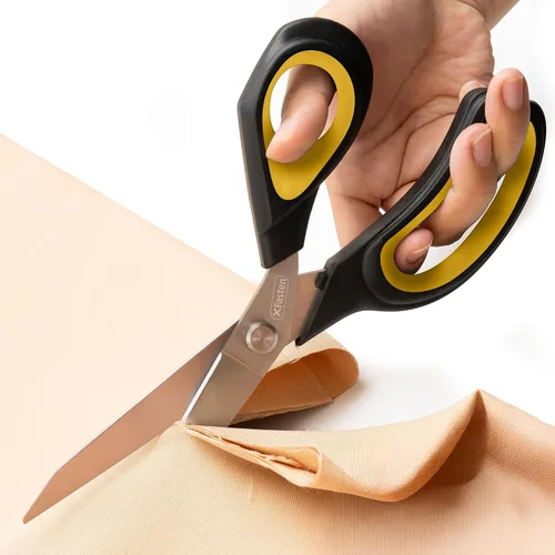 Vista 10 de XFasten Tijeras de sastre profesionales de alta resistencia, 9.5 pulgadas, tijeras de modista ultra afiladas para corte de tela Tijeras de coser