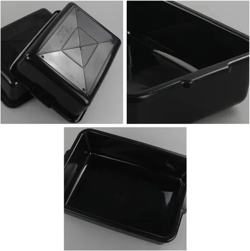 Vista 3 de Pequeña caja comercial de 8 L, tinas rectangulares de autobús, paquete de 4, color negro