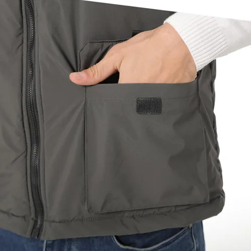 Vista 7 de Chaleco térmico ligero para hombre con bolsillo, control de doble interruptor, 11 zonas de calefacción, abrigo térmico