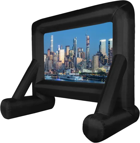 Vista 8 de Proyector inflable de 14 pies para exterior, pantalla de proyector inflable Proyección frontal/trasera para patio trasero, noche de cine al aire