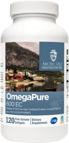 Vista 8 de XYMOGEN OmegaPure 600 EC, 60 comprimidos de cápsulas blandas Cardiovascular and Brain Support, IFOS Five-Star Certified Fish Oil, DHA EPA Omega-3