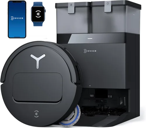 Vista 8 de ECOVACS DEEBOT X12 OMNICYCLONE Robot Aspiradora y trapeador, FocusJet Pre-Spray, estación sin bolsa, rodillo OZMO autolavado instantáneo, succión
