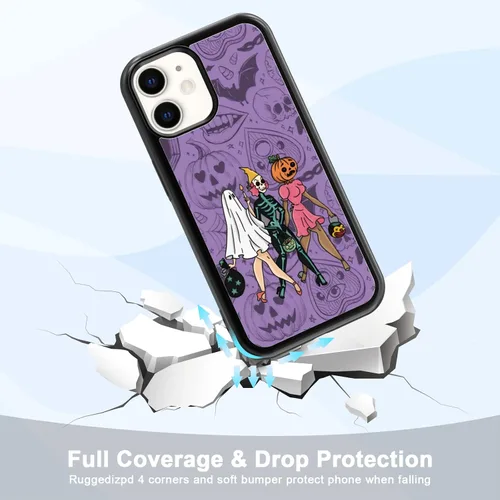 Vista 3 de Funda de teléfono de Halloween para mujer, diseño de fantasma, para iPhone 11, TPU a prueba de golpes, funda protectora para iPhone, globo ocular