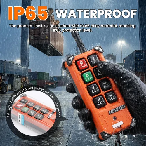 Vista 2 de NEWTRY Grúa inalámbrica Control remoto 8 botones 12V 2 transmisores canal industrial elevador eléctrico interruptor receptor inalámbrico