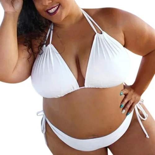Vista 4 de shlutesoy Lady Swimming Suit Comfortable Halter Neck Backless Wire Free Bathing Suit Vacation Clothes