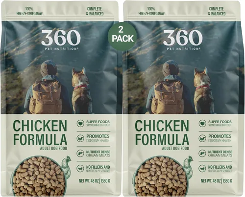 Vista 13 de 360 Pet Nutrition Alimento crudo liofilizado para perros – Receta de carne de res con hígado y órganos, alta proteína con omega-3, frutas, verduras