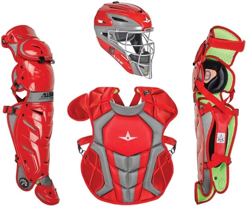 Vista 5 de All-Star Eje S7 de 9 a 16 años – Kit de equipo de captura de béisbol (incluye casco, protector de pecho, protectores de piernas), cumple con NOCSAE