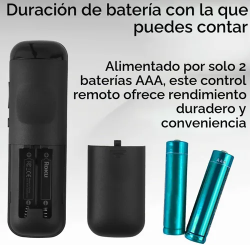 Vista 6 de Mando a distancia de repuesto para Roku Smart TV con control de volumen, teclas de acceso directo para Netflix, Disney+ y Hulu