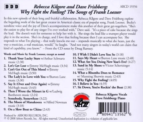 Vista 2 de Why Fight the Feeling Songs By Frank Loesser