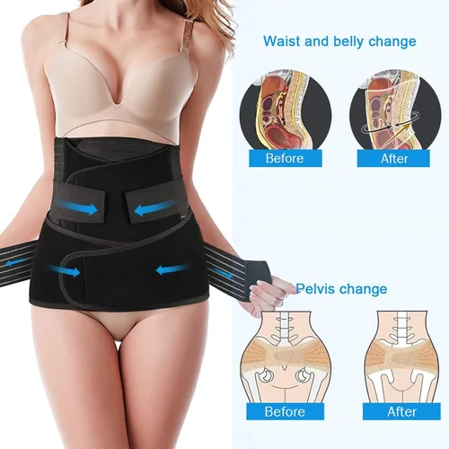 Vista 6 de Faja modeladora para recuperación posparto, 3 en 1, para abdomen/cintura/pelvis