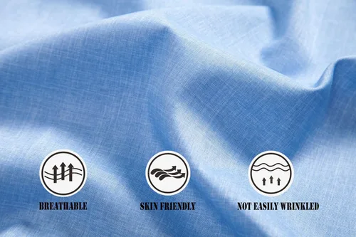 Vista 6 de Camisas de manga larga con cuello de banda (cuello mandarín) para hombre con bolsillo