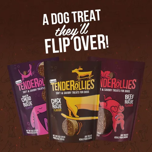Vista 6 de Fromm Tenderollies Bac'n Chedd-a-Rollie - Golosinas para perros, suaves y saladas, receta de tocino, 8 onzas