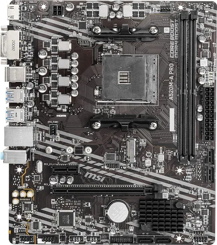 Vista 8 de MSI A520M-A PRO Placa base para gaming (AMD Ryzen 5000, AM4, DDR4, PCIe 3.0, SATA 6Gb/s, M.2, USB 3.2 Gen 1, DVI/HDMI, Micro-ATX)