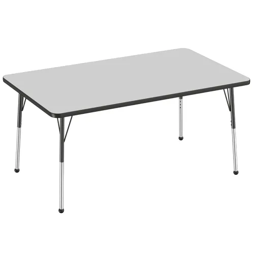 Vista 38 de FDP - Mesa rectangular para actividades escolares y de oficina (24 x 36 pulgadas), patas estándar con deslizadores giratorios, altura ajustable