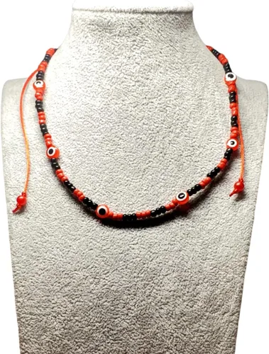 Vista 3 de Evil Eye Orisha Iyawo Babalawo Collar Santeria Collar Eleke Unisex