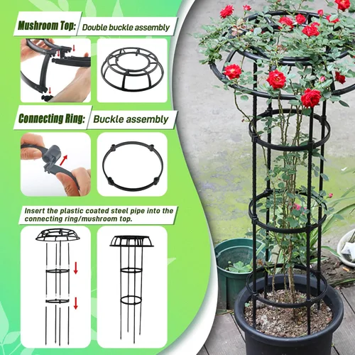 Vista 5 de Quibbay Enrejado de Jardín para Plantas Trepadoras al Aire Libre, Enrejado de 41.3 Pulgadas con Parte Superior en Forma de Seta para Plantas