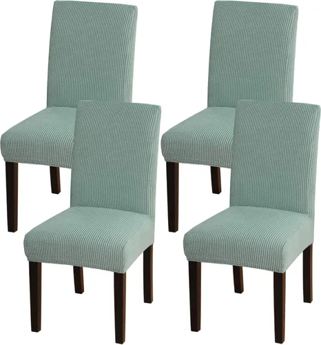 Vista 37 de Turquoize - Juego de 2 fundas elásticas para sillas de comedor, fundas lavables removibles para sillas de comedor, fundas de asiento para sillas
