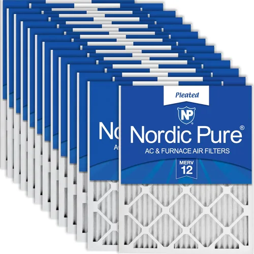 Vista 101 de Nordic Pure 20x20x1 (Tamaño real: 19 1/2 x 19 1/2 x 3/4) Filtros de aire para caldera/aire acondicionado Poly Green MERV 6 – Reduce el polvo