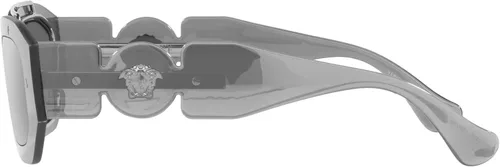 Vista 2 de Versace Gafas de sol unisex Transp marco plateado espejo gris lentes plateados espejo gris claro 2008in
