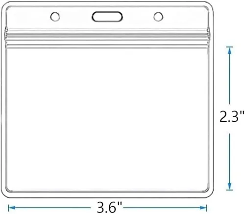 Vista 2 de 5 piezas de soporte grueso para tarjetas de identificación con nombre, resistente, impermeable, de plástico transparente, de PVC, bolsillo Horizontal
