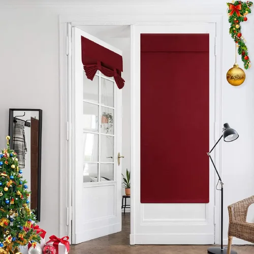 Vista 93 de HOMEIDEAS Cortinas Opacas para Aula para Puerta Principal, Cubierta de Ventana de Puerta de Aula, Persianas de Privacidad con Aislamiento Térmico
