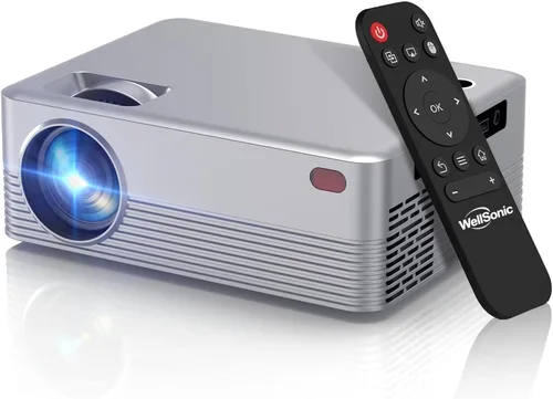 Vista 15 de Mini proyector con Wifi y Bluetooth, proyector portátil de 260 Ansi Proyector de película nativo 1080P, Keystone automático, altavoz de 5 W, soporte