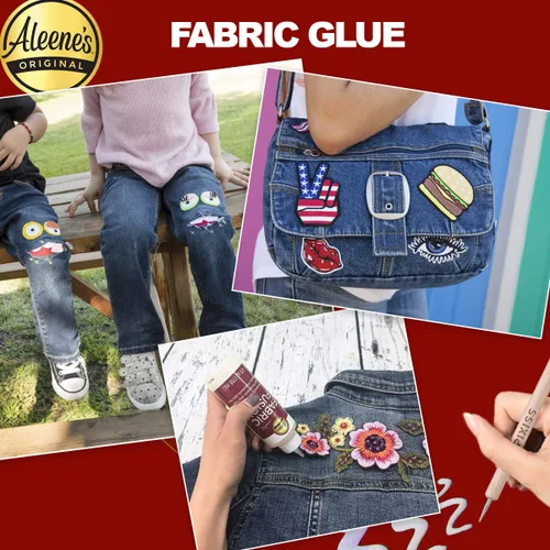 Vista 2 de Pegamento de tela lavable transparente de 2 onzas, sin pegamento para coser, parches, alfombras, ropa, lápiz capacitivo Pixiss Art Dotting Stylus