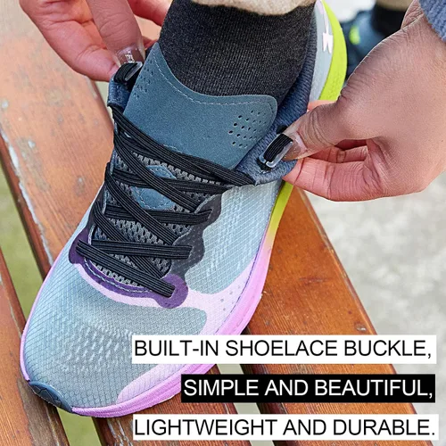 Vista 5 de VEILLEONG 2 pares de cordones elásticos sin corbata, talla única para todos los zapatos de adultos y niños