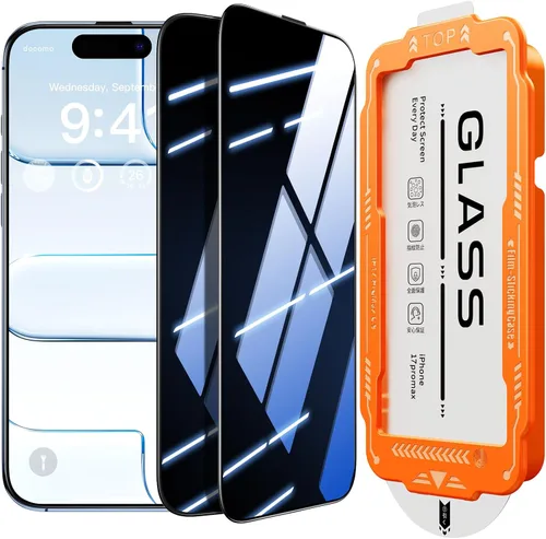 Vista 16 de Zeniss NeverBreak - Protector de pantalla de dureza 9H+ para iPhone 15, protección de grado militar de 12 pies