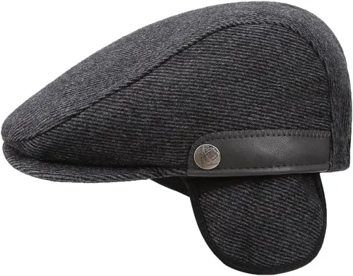 Vista 9 de Sombrero de Newsboy para hombre con orejeras plana Ivy Cap Cabbie Driving Winter Hat