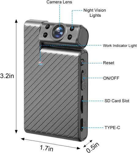 Vista 8 de Mini cámara inalámbrica HD giratoria de 180°, cámara de seguridad WiFi más pequeña, cámara de niñera portátil, visión nocturna, pequeñas cámaras