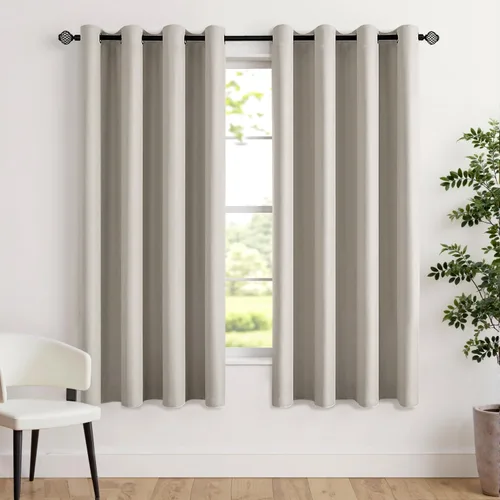 Vista 75 de MIULEE Cortinas opacas para dormitorio o sala de estar, juego de 2 paneles de cortina para ventana con aislamiento térmico y bloqueo de luz