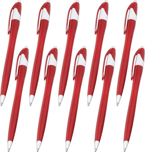 Vista 13 de DISCOUNT PROMOS Juego de 10 bolígrafos de oficina de plástico de dos tonos, paquete a granel, tinta negra, ideal para oficina, escuela, negocios