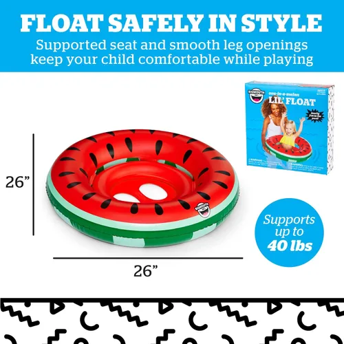 Vista 3 de Flotador grande de sandía para bebés, anillo de natación inflable para bebés y niños pequeños de 1 a 3 años, flotador de agua para principiantes