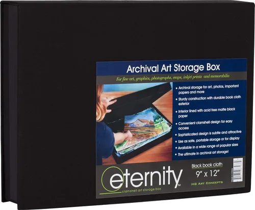 Vista 10 de HG Art Concepts Eternity Archival Clamshell - Caja de almacenamiento de fotos, color negro, 8.5 x 11 pulgadas, para almacenar obras de arte, fotos