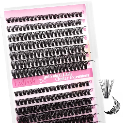 Vista 32 de Extensiones de pestañas individuales de 120 unidades, racimos de pestañas con rizado D, bandeja de longitud mixta, extensiones de pestañas