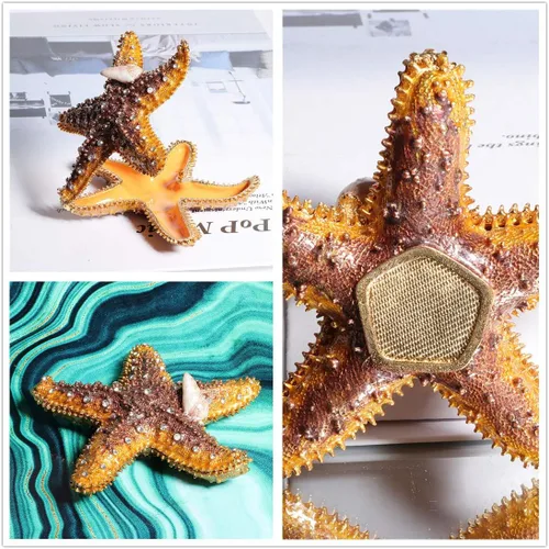 Vista 4 de Vals F estrella de mar Joyero con bisagras anillo con soporte pintado a mano figura coleccionable