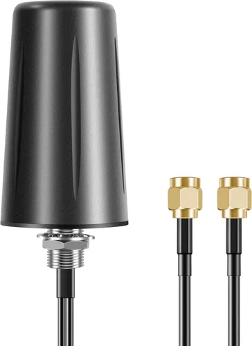 Vista 5 de 2x2 MIMO Omnidireccional de perfil bajo 4G LTE 5G Antena externa SMA Macho Conector con cable de 10 pies para aumentar el rendimiento de enrutadores