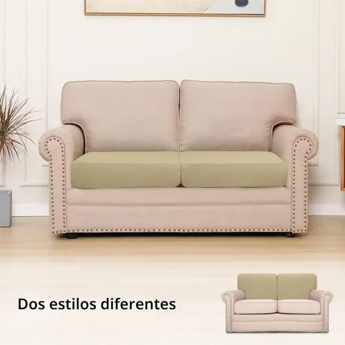 Vista 2 de Easy-Going - Funda de cojín elástica individual para sofá biplaza, sillón, funda de cojín protectora, suave, flexible con parte inferior elástica